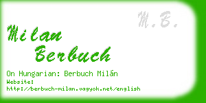 milan berbuch business card